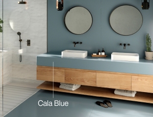 Blaty łazienkowe i okładzina ścienna z konglomeratu Silestone