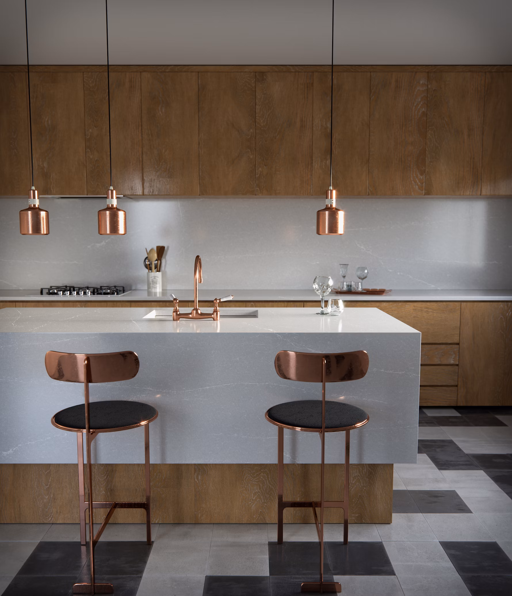 blat kuchenny z konglomeratu -desert-silver silestone