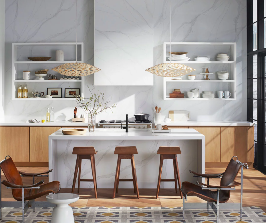Blat kuchenny z konglomeratu Silestone Eternal Calacatta Gold – Złoto w Twojej Kuchni