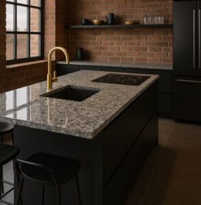 Blat kuchenny z granitu Strzegom, szary naturalny kamień