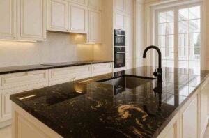 Blat kuchenny z granitu Titanium, blat na wymiar do kuchni, blaty titanium Merkam