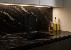 Blat kuchenny z granitu Cosmic Black