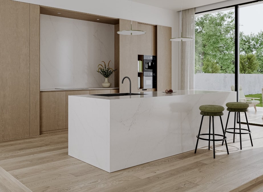 Blat kuchenny z konglomeratu kwarcowego Mistral White