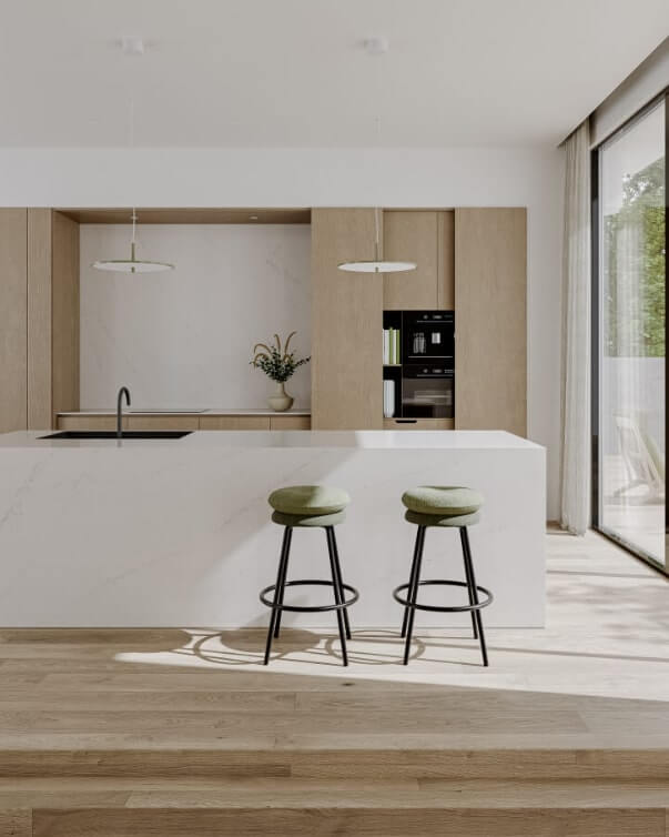 Blat kuchenny z konglomeratu Technistone Mistral White