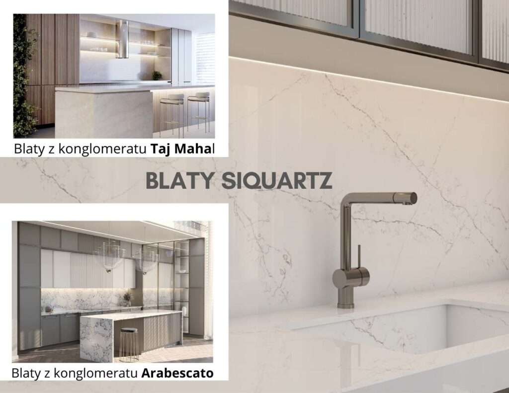 Blaty z konglomeratu na wymiar Siquartz elegancja w każdym calu