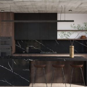 Blat kuchenny z konglomeratu Siquartz Nero Marquina