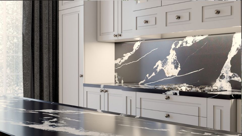 Blat z konglomeratu Siquartz Marquina Gold