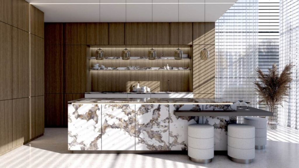 blaty kuchenne z konglomeratu Siquartz Patagonia