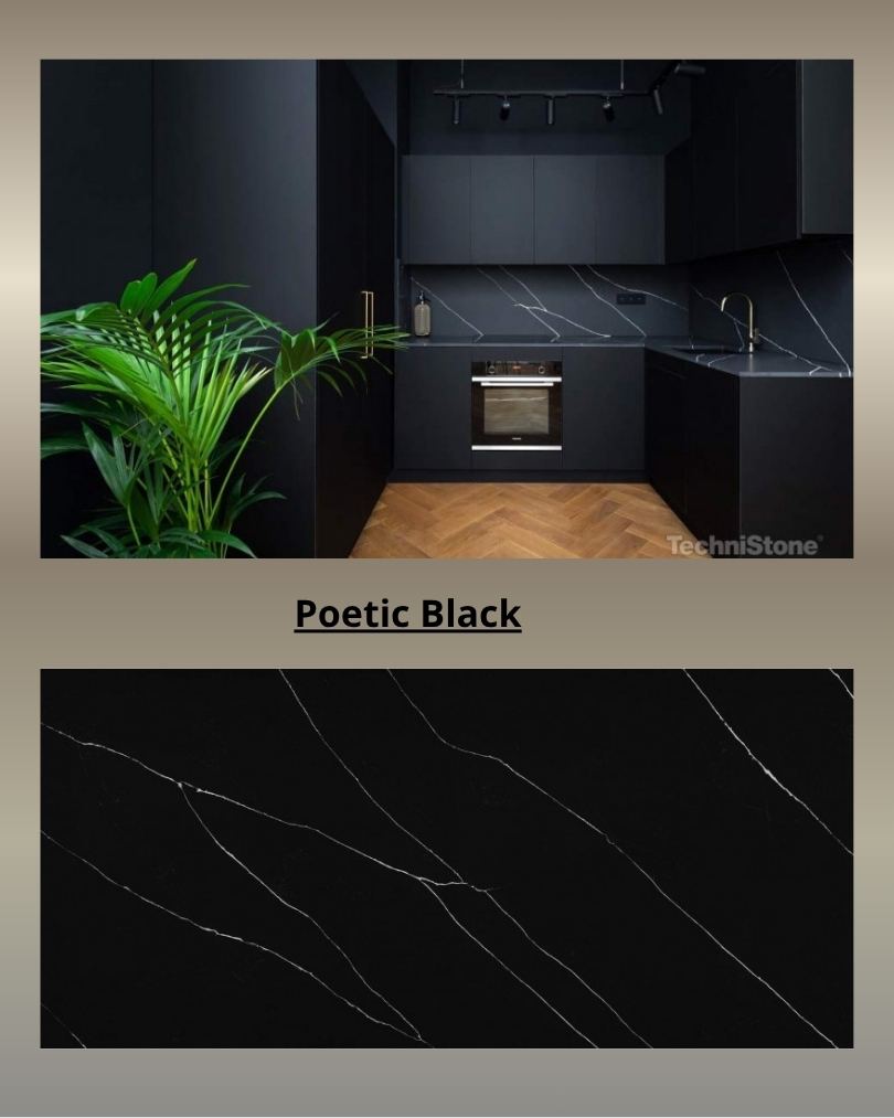 Czarne blaty kuchenne z granitu Poetic Black