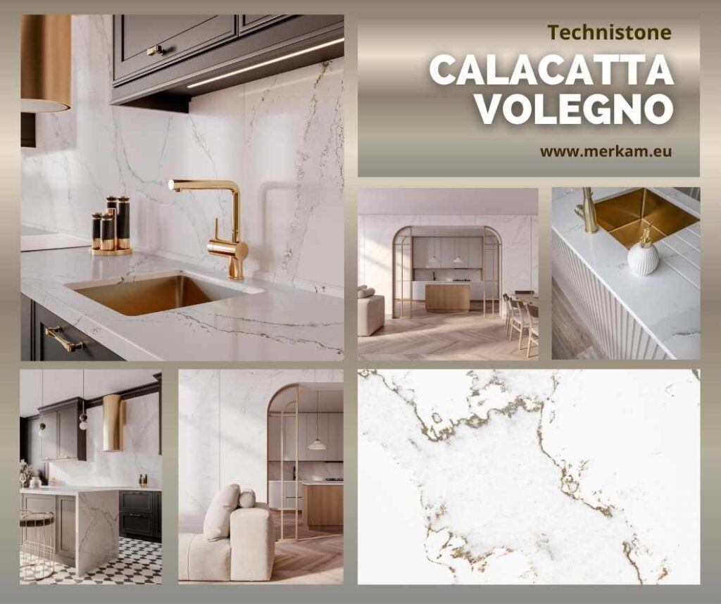 Blat kuchenny z konglomeratu Technistone Calacatta Volegno