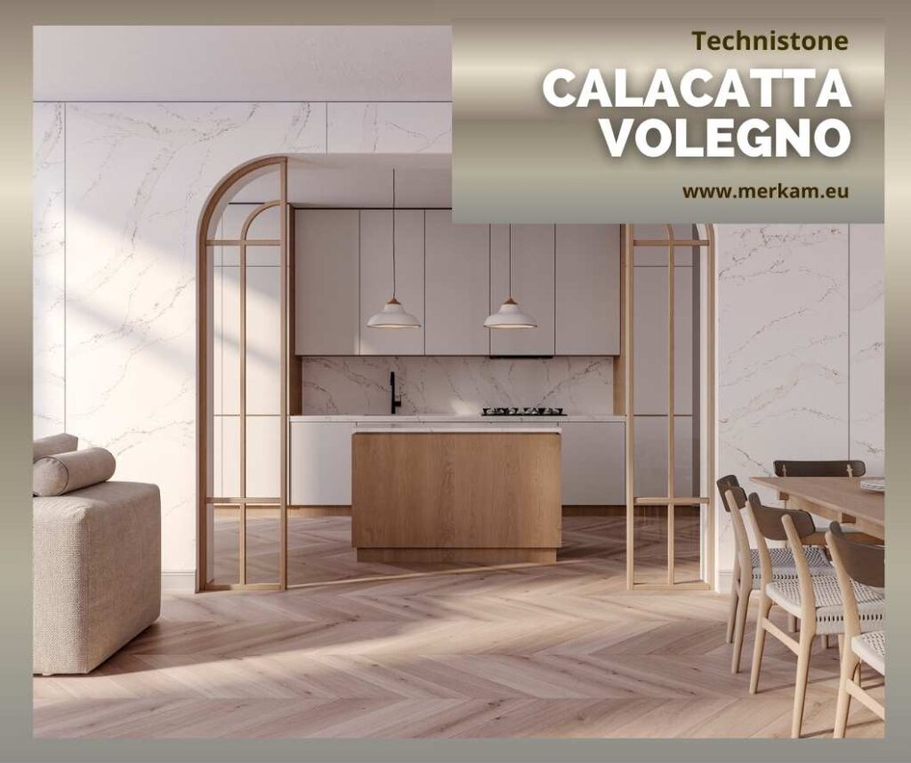 Blat kuchenny z konglomeratu Technistone Calacatta Volegno
