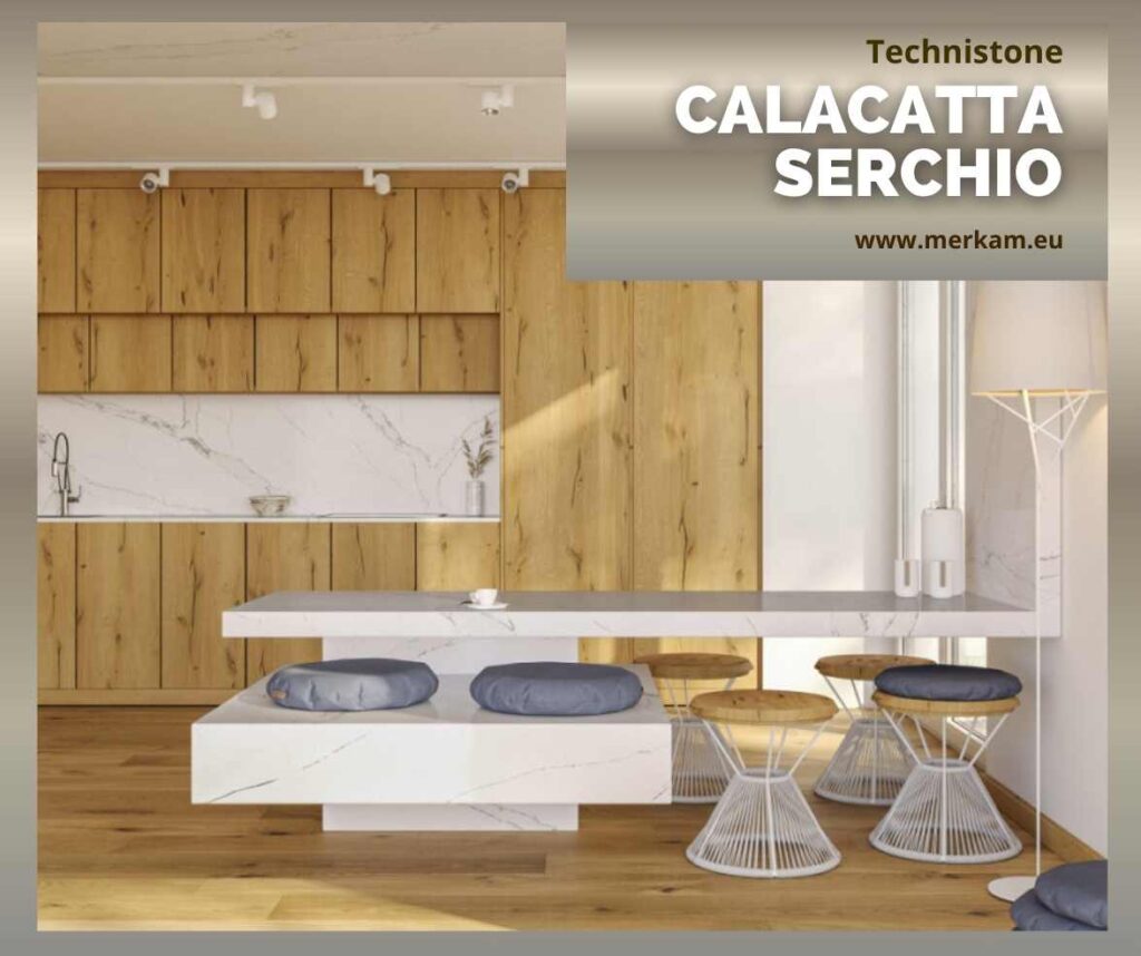 Blat kuchenny z konglomeratu Technistone Calacatta Serchio