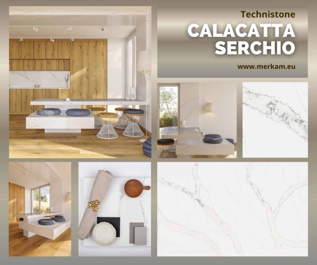 Blat kuchenny z konglomeratu Technistone Calacatta Serchio