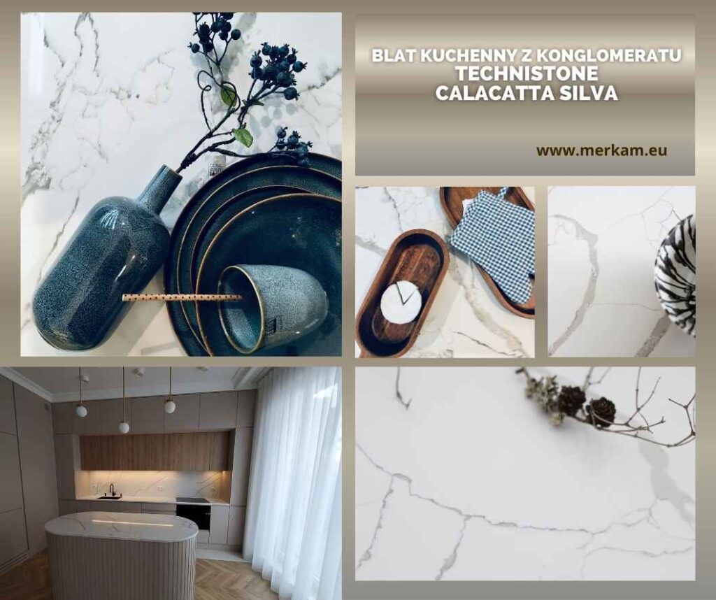 Blat kuchenny z konglomeratu Technistone Calacatta Silva