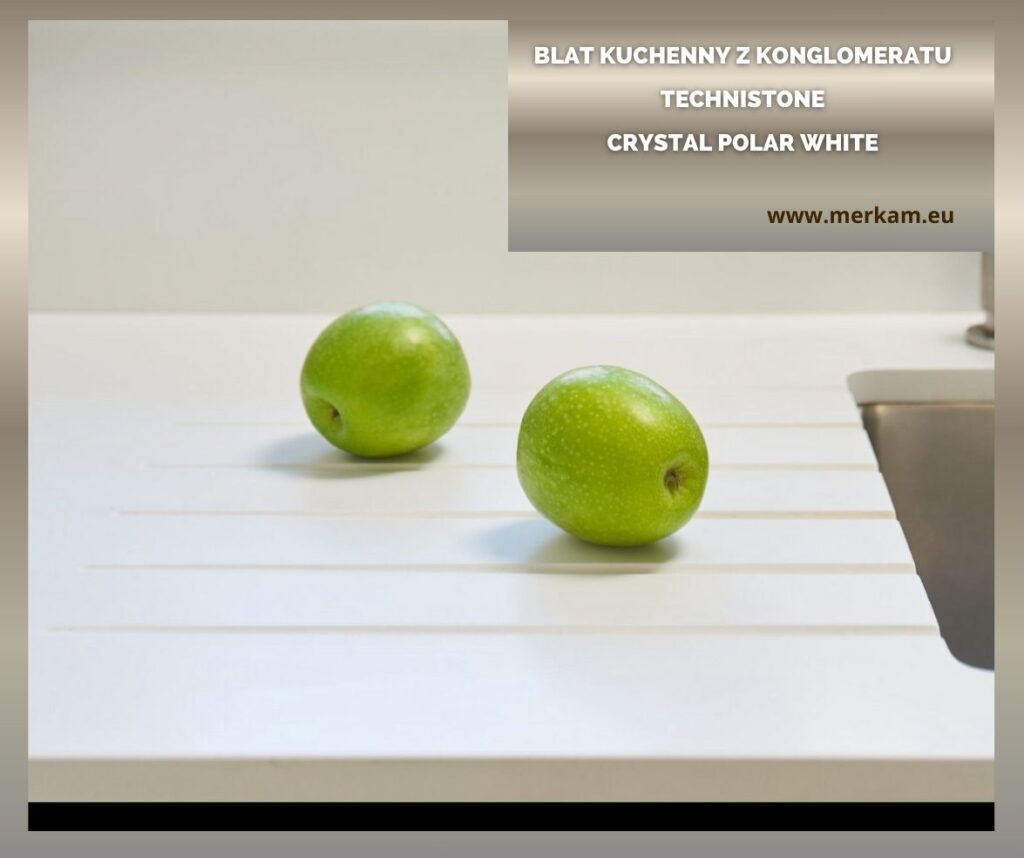 Blat kuchenny z konglomeratu Technistone Crystal Polar White