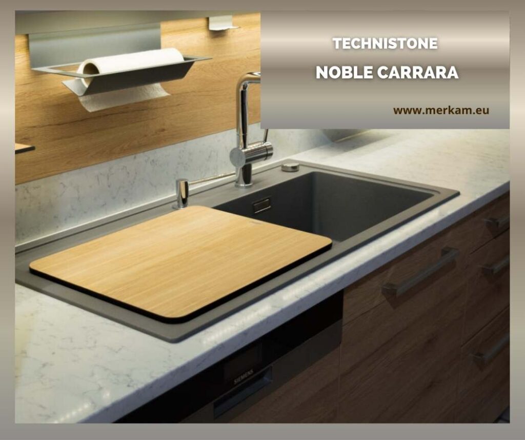 Blat kuchenny z konglomeratu Technistone Noble Carrara.