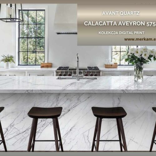 Blat kuchenny z konglomeratu Avant Calacatta Aveyron