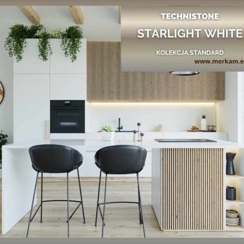 Blat kuchenny z konglomeratu Technistone Starlight White