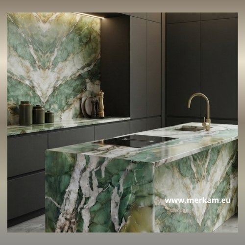 Blat kuchenny z kwarcytu naturalnego Patagonia Green