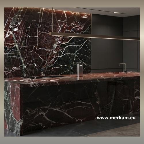 Blat kuchenny z kwarcytu naturalnego Rosso Levanto