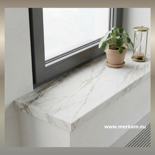 Marmur wzory kolory i rodzaje. Parapet z marmuru calacatta