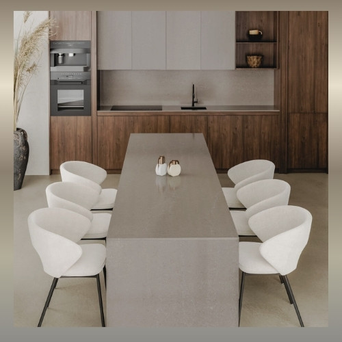 Blat Technistone Duna Beige – inspiracje, kolory frontów, drewno i dodatki.