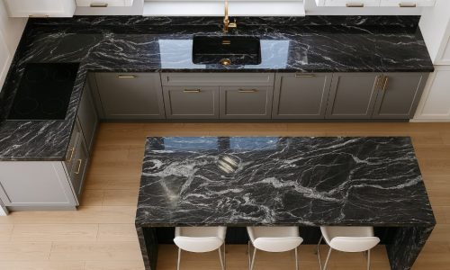 Blat kuchenny z granitu Forest Black