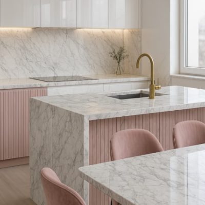 Blat kuchenny z marmuru Bianco Carrara