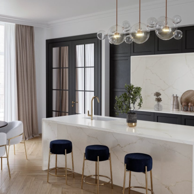 Blaty Kuchenne z konglomeratu  Silestone - Blanc Elysee-merkam-lodz
