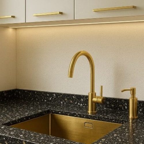 Blaty Kuchenne z konglomeratu  Technistone  Taurus Terazzo Black