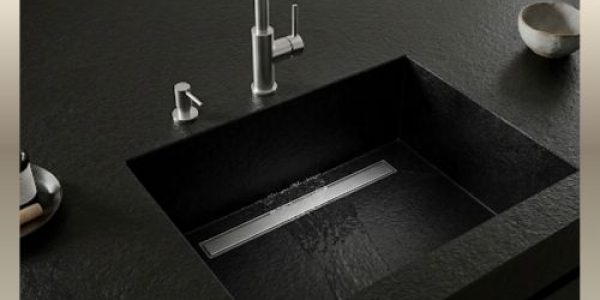 Granity Łódź. Zintegrowany zlew z granitu Łódź – monolityczna forma Realizacja Merkam Łódź śródmieście ul. Sienkiewicza