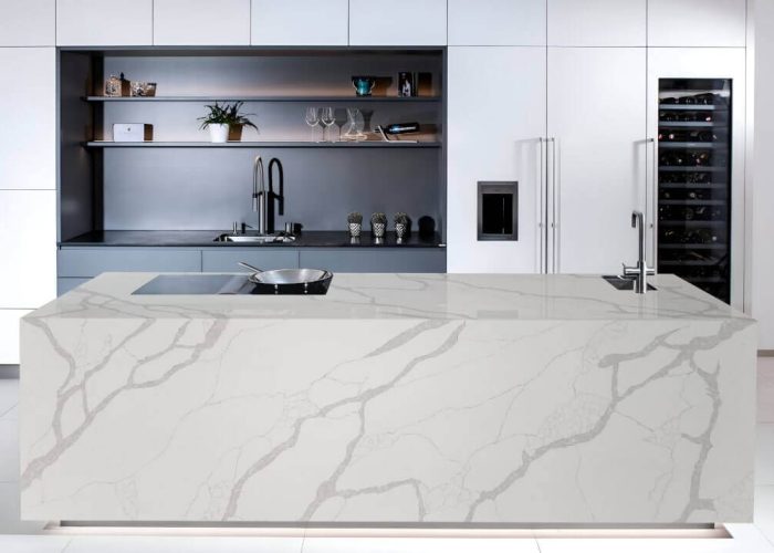 Wyspa kuchenna z konglomeratu Smart Quartz Olimp