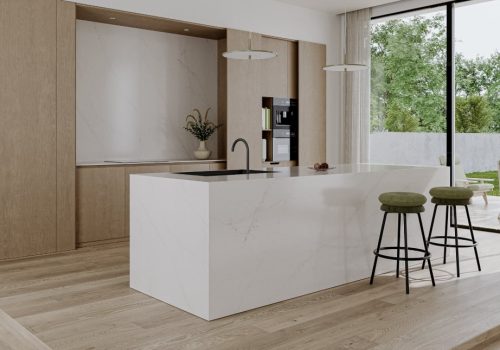 Blat kuchenny z konglomeratu kwarcowego Mistral White