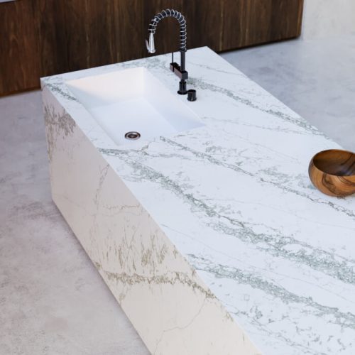 wyspa kuchenna z konglomeratu Verde Peak Technistone